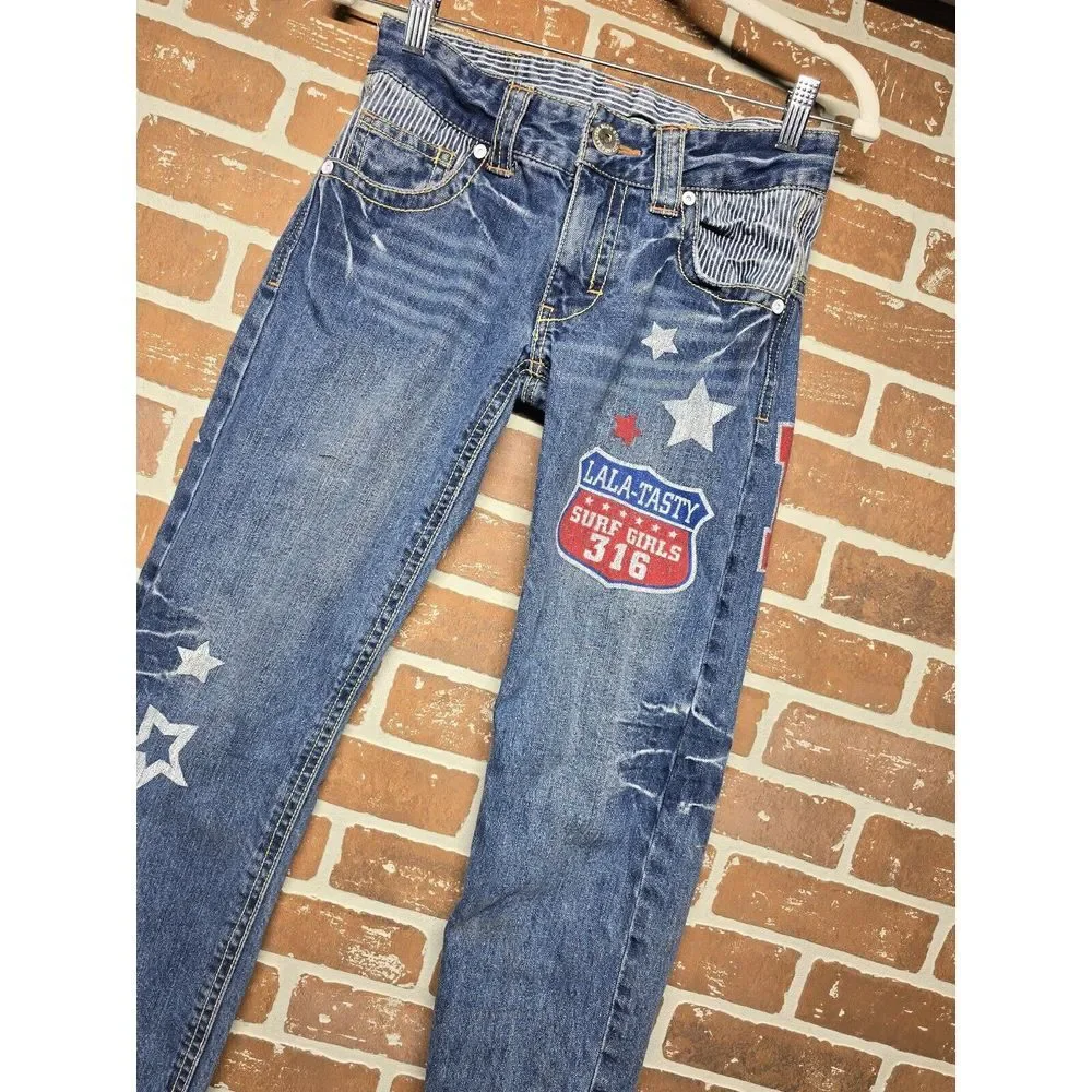 14 X‎ 26 Junior Y2k Skater Rock Jeans Stars And Stripes Northshore LTY Surfer